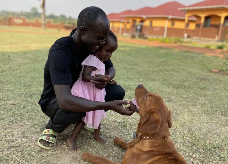 Lichtstrahl uganda therapiehunde streicheln